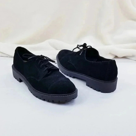 Lucky Brand 9.5M Ibira Suede Black Lace Up Women's - Picture 3 of 12